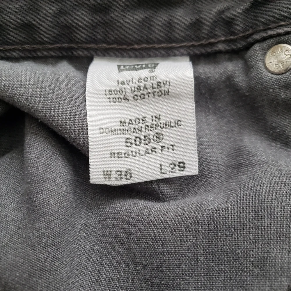 Vintage Levis 505 Regular Fit Straight Leg Denim Gray‎ Jeans Red Tab Mens 36/29